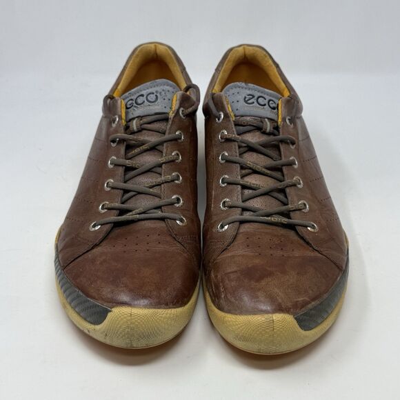 ECCO Biom Hybrid Golf Shoes Mens 11 EU 45 Brown Yak Leather Spikeless - Picture 6 of 16
